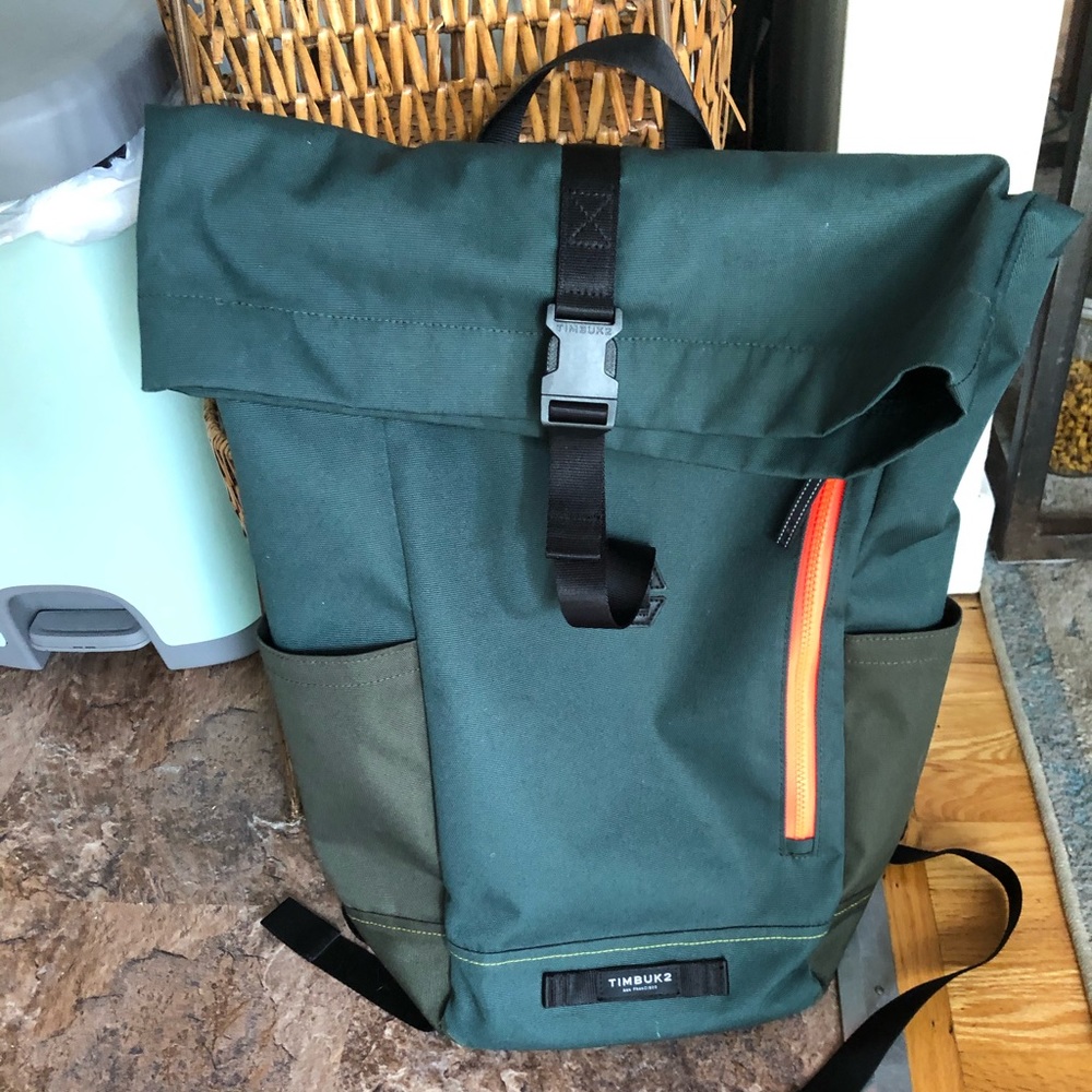 15” green Timbuk2 backpack